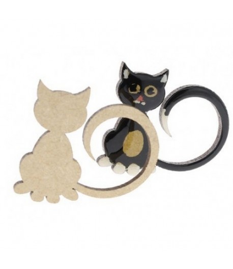 SUJET BOIS CHAT LONGUE QUEUE 4X3.5CM