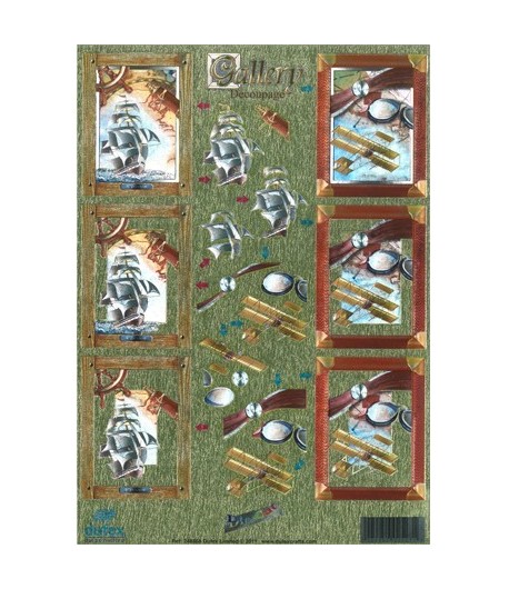 FEUILLE 3D METAL AVION BATEAU