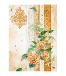 PAPIER DE RIZ A4  FLEURS ORANGES 21 X 29.7 DFSA4416