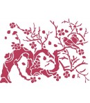 POCHOIR OISEAUX SUR LA BRANCHE 15X20 KSD301