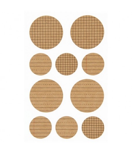 STICKERS QUADRILLES RONDS X 40