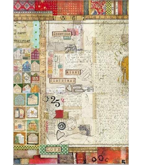 Papier De Riz A3 Motif Soie De Paille – Once Upon A Mouse Christmas Pour Découpage Et Loisirs Créatifs