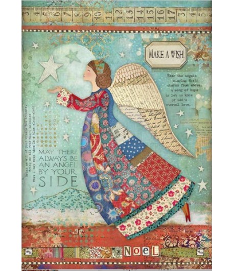 PAPIER DE RIZ A4 ANGE 21 X 29.7 DFSA4407 STAMPERIA