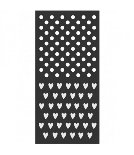 POCHOIR 12X25 EP 0.25 POIS ET COEURS KSTDL29 STAMPERIA