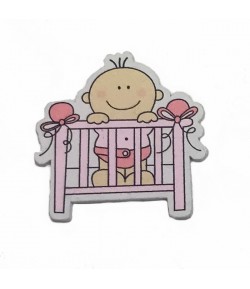 LIT BÉBÉ ROSE EN BOIS