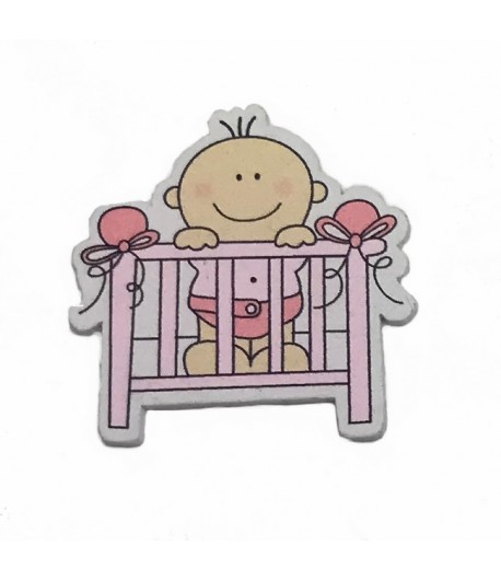 LIT BÉBÉ ROSE EN BOIS