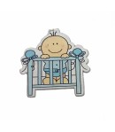 LIT BÉBÉ BLEU EN BOIS