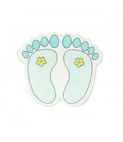 PIEDS BÉBÉ BLEU EN BOIS