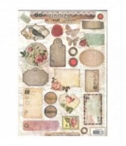 FEUILLE 3D TAGS VINTAGE