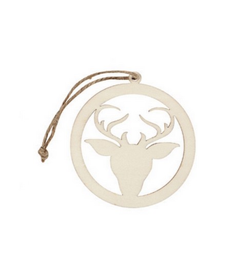 DÉCO ROND RENNE EN BOIS - 8 CM