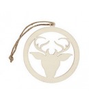 DÉCO ROND RENNE EN BOIS - 8 CM