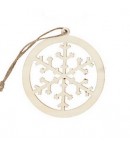 DÉCO ROND FLOCON EN BOIS - 8 CM