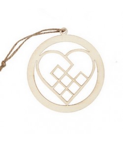 DÉCO ROND COEUR EN BOIS - 8 CM
