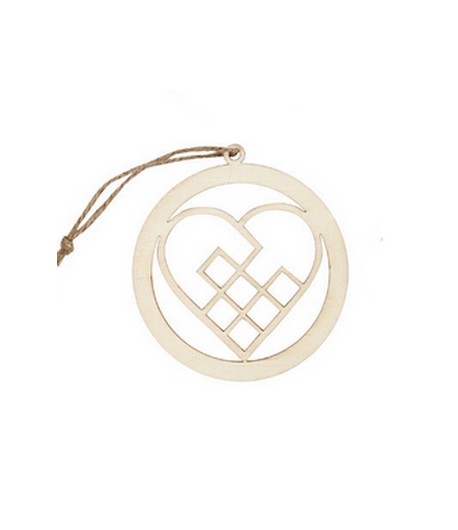 DÉCO ROND COEUR EN BOIS - 8 CM