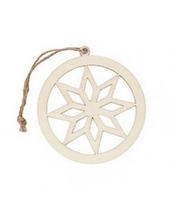 DÉCO ROND ETOILE EN BOIS - 8 CM
