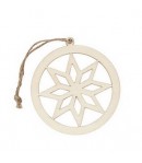 DÉCO ROND ETOILE EN BOIS - 8 CM