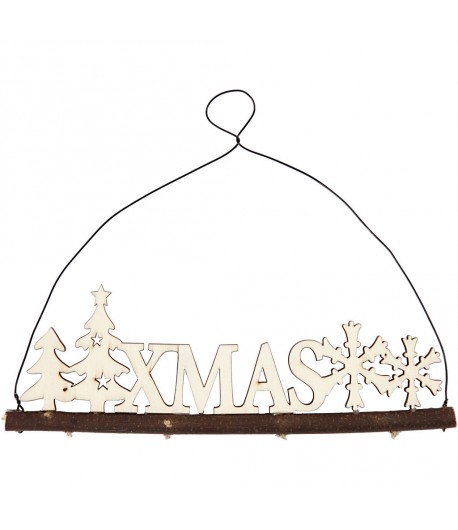 DÉCO DE NOEL EN BOIS XMAS - 21.5 CM