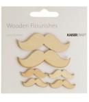 SUJETS BOIS MOUSTACHES X6