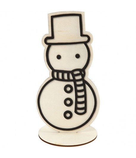 FIGURINE BOIS BONHOMME DE NEIGE - FOAM CLAY