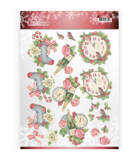 FEUILLE 3D LOVELY CHRISTMAS TIME CD11377