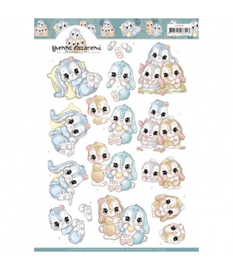 FEUILLE 3D LAPINOUS CD11409