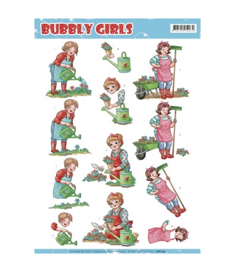 FEUILLE 3D BUBBLY GIRLS - CD11241