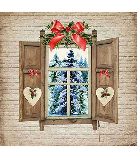 SERVIETTE FENETRE DE NOEL