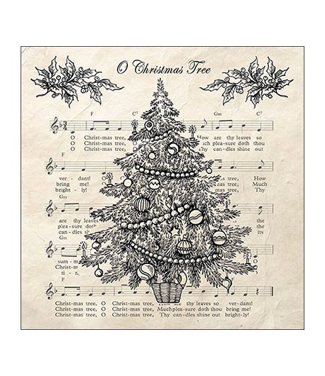 SERVIETTE SAPIN ET PARTITIONS