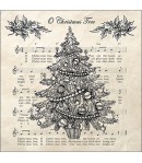 SERVIETTE SAPIN ET PARTITIONS