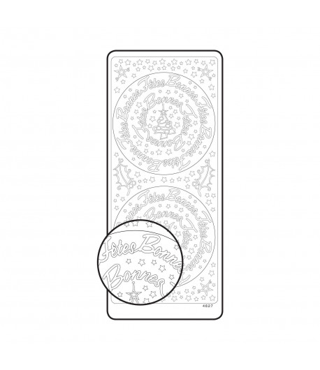 STICKERS BONNES FETES BOULE OR