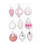 STICKERS 3D DECOS NOEL ARGENT ROSE