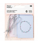 ETIQUETTES CADEAUX X6 ROSE GRIS BLEU