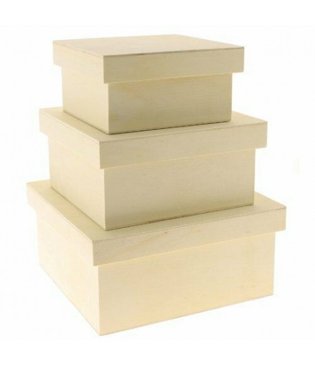 BOITE CARREE EN BOIS 10.9X10.9X5.5CM