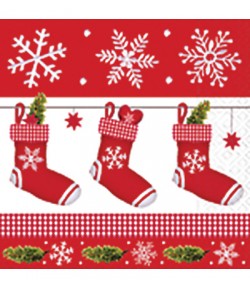 SERVIETTE CHAUSSETTES DE NOEL