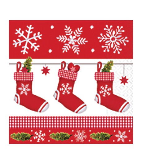 SERVIETTE CHAUSSETTES DE NOEL