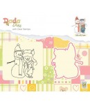 TAMPON + DIE COCHON ET BONHOMME DE NEIGE