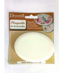 PLAQUE OVALE EN TERRE BLANCHE 10 X 7.3 CM