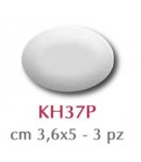 PLAQUES OVALES EN TERRE BLANCHE X3  3.5X5CM