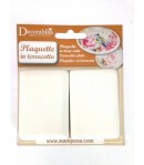 PLAQUES RECTANGULAIRES EN TERRE BLANCHE X2 7.2 X 5 CM