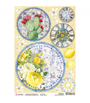 PAPIER DE RIZ OROLOGI DI MAIOLICA 21 X 29.7CM CBRP094