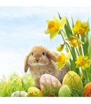 SERVIETTE LAPIN ET OEUFS DE PAQUES