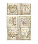 PAPIER DE RIZ A4 HEART FRAMES 21 X 29.7 DFSA4443 STAMPERIA
