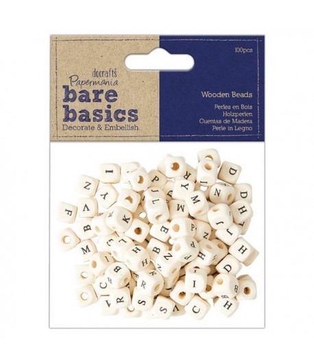 PERLES ALPHABET EN BOIS X 100