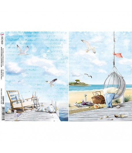 PAPIER DE RIZ FIND YOUR HAPPY PLACE 21 X 29.7CM CBRP106