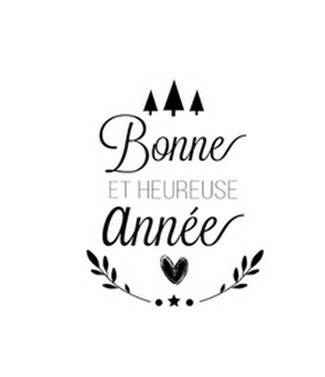 TAMPON BOIS ROND - BONNE ET HEUREUSE ANNEE