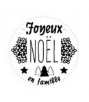 TAMPON BOIS ROND - JOYEUX NOEL EN FAMILLE