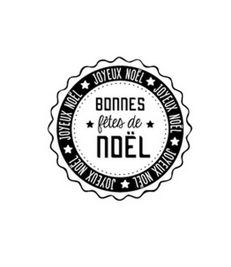 TAMPON BOIS ROND - BONNES FETES DE NOEL