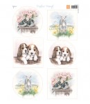FEUILLE CHIOTS OISEAUX AGNEAU - MB0184- MARIANNE DESIGN