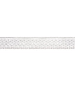 RUBAN DENTELLE POIS BLANC 3CM - 1M