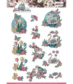 FEUILLE 3D KITSCHY BIRDS CD11437